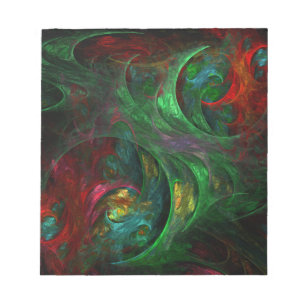 Genesis Green Abstract Art Notepad