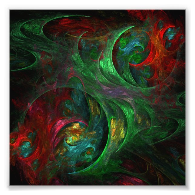 Genesis Green Abstract Art Photo Print (Front)