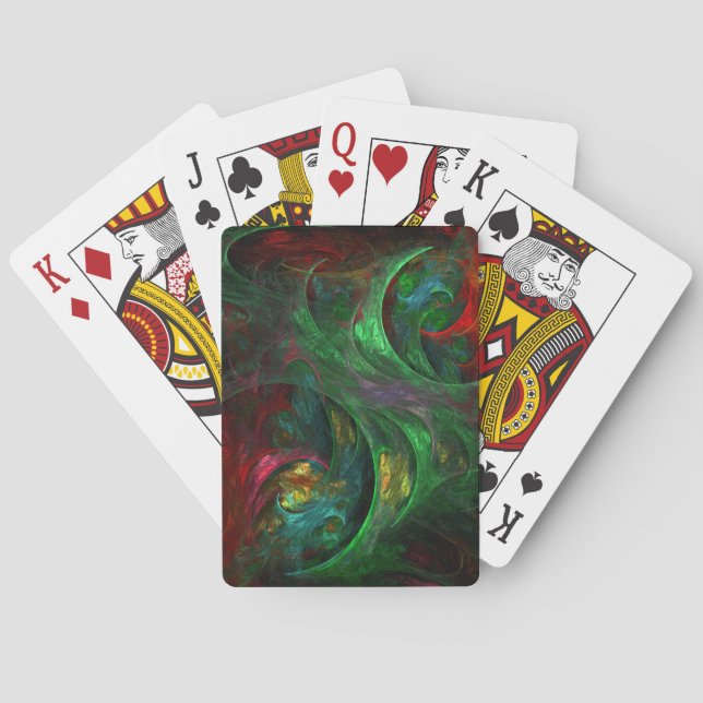 Genesis Green Abstract Art Playing Cards (Back)