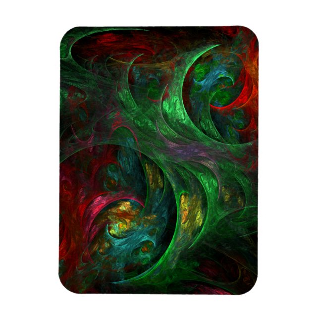 Genesis Green Abstract Art Premium Magnet (Vertical)