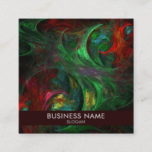Genesis Green Abstract Art Professional Square Business Card