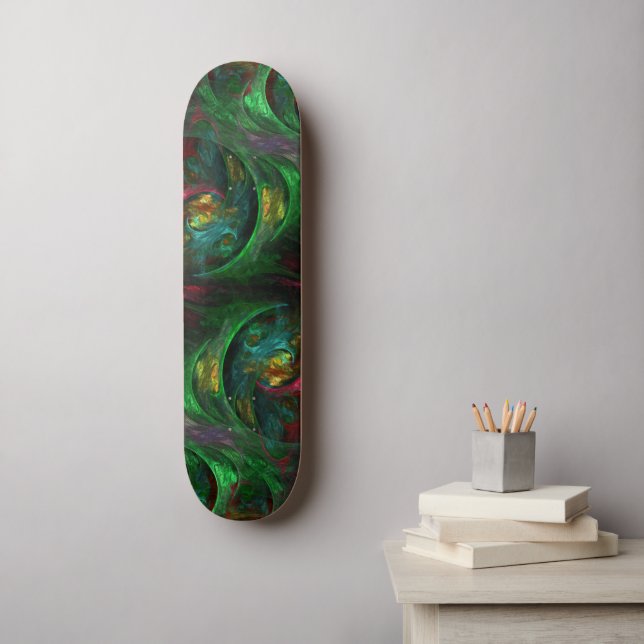 Genesis Green Abstract Art Skateboard (Wall Art)