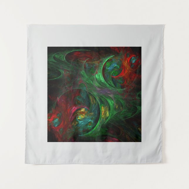Genesis Green Abstract Art Tapestry (Front)