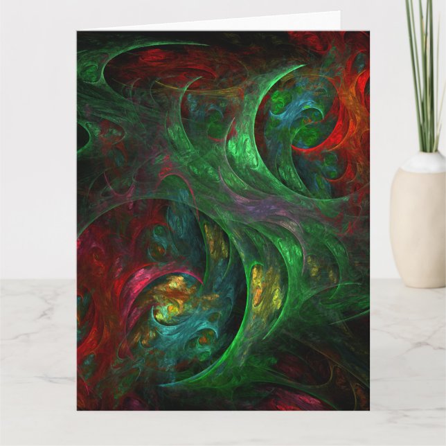 Genesis Green Abstract Art Thank You Card (Front)