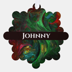 Genesis Green Abstract Art Tree Decoration Card