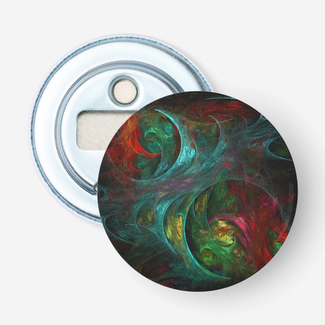 Genesis Nova Abstract Art Button Bottle Opener (Front)