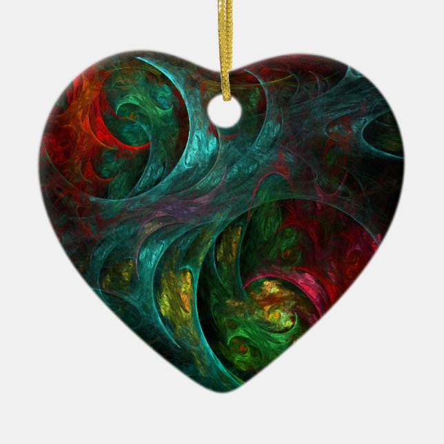 Genesis Nova Abstract Art Heart Ornament (Front)