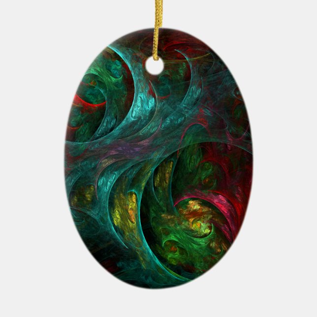 Genesis Nova Abstract Art Oval Ornament (Front)