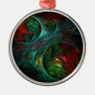 Genesis Nova Abstract Art Round Metal Ornament