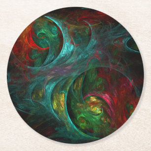Genesis Nova Abstract Art Round Paper Coaster