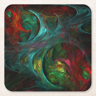 Genesis Nova Abstract Art Square Paper Coaster