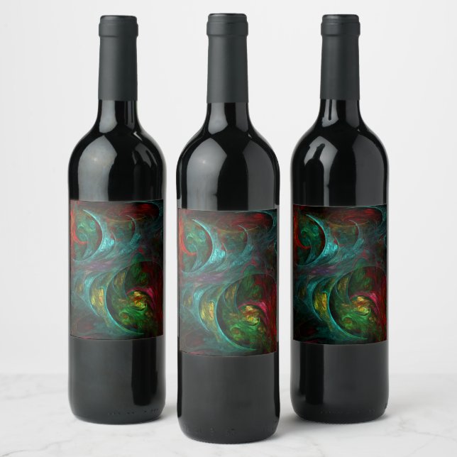 Genesis Nova Abstract Art Wine Label (Bottles)