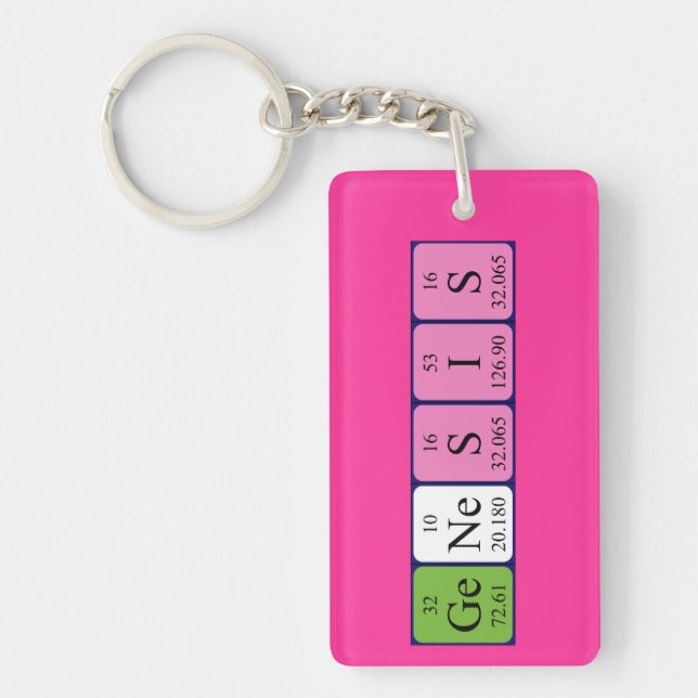 Genesis periodic table name keyring (Front)