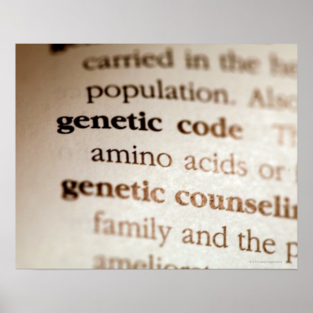 Genetic code and genetic counseling definitions poster (Front)