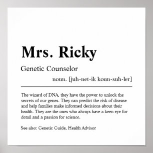 Genetic Counsellor Personalised Gift Poster