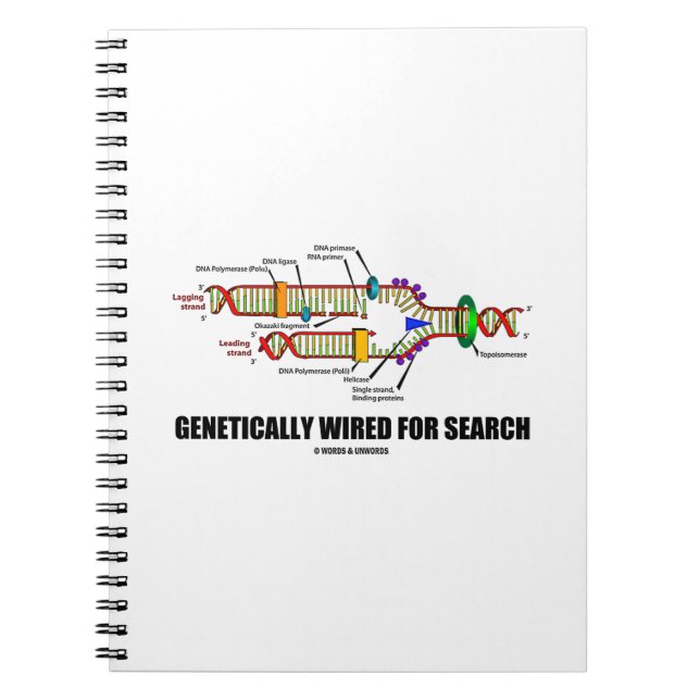 Genetically Wired For Search (DNA Replication) Notebook (Front)