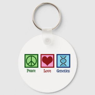 Geneticist Peace Love Genetics Company Key Ring
