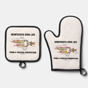 Geneticists View Life From A Twisted Perspective Oven Mitt & Pot Holder Set