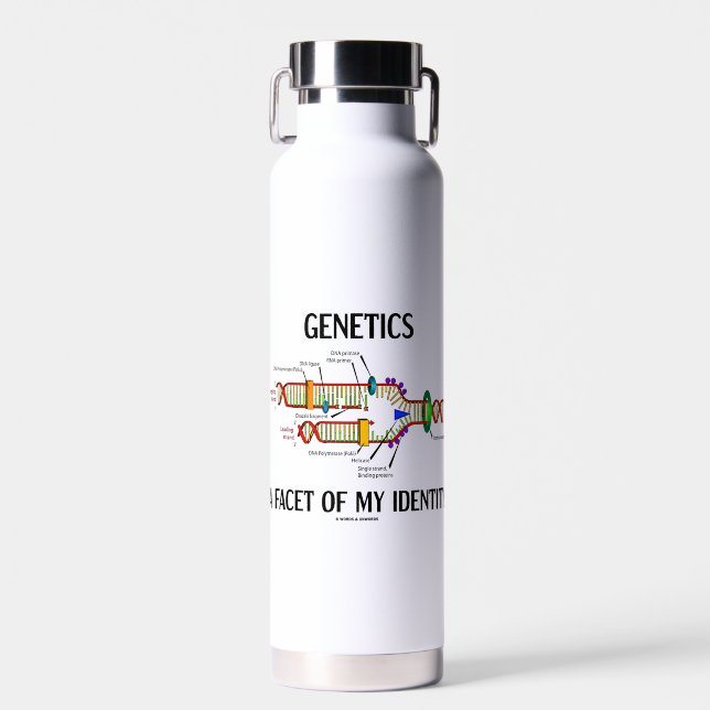 Genetics A Facet Of My Identity DNA Replication Water Bottle (Front)