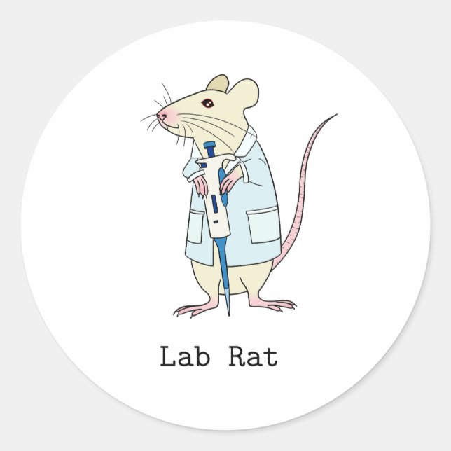 Genetics science lab rat classic round sticker (Front)