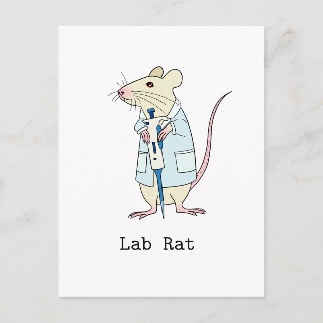 Genetics science lab rat postcard (Front)