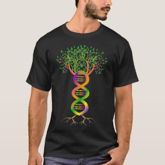 Genetics Tree Of Life  Science DNA Biology Colours T-Shirt