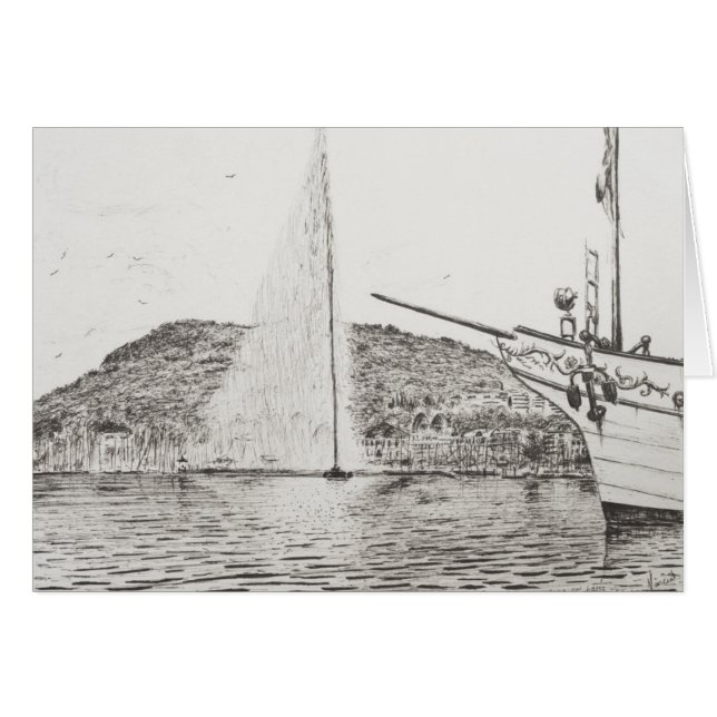 Geneva Fountain and Bow of pleasure Boat 2011 (Front Horizontal)