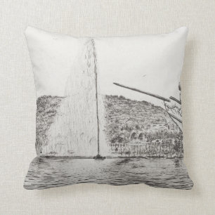 Geneva Fountain and Bow of pleasure Boat 2011 Cushion