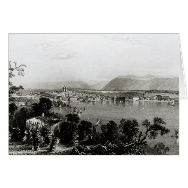 Geneva from Coligny, engraved by Robert Wallis (Front Horizontal)