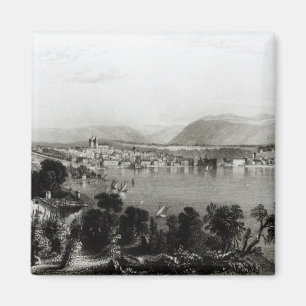 Geneva from Coligny, engraved by Robert Wallis Magnet