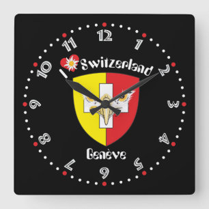 Geneva / Genève Switzerland Suisse Svizzera am Square Wall Clock