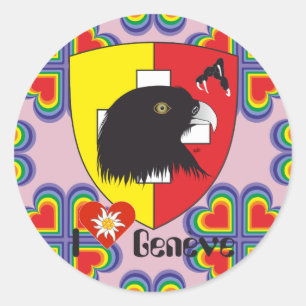 Geneva / Genève Switzerland Suisse Svizzera Stick Classic Round Sticker