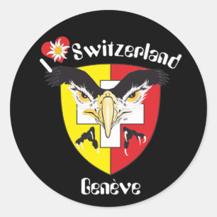 Geneva / Genève Switzerland Suisse Svizzera Stick Classic Round Sticker