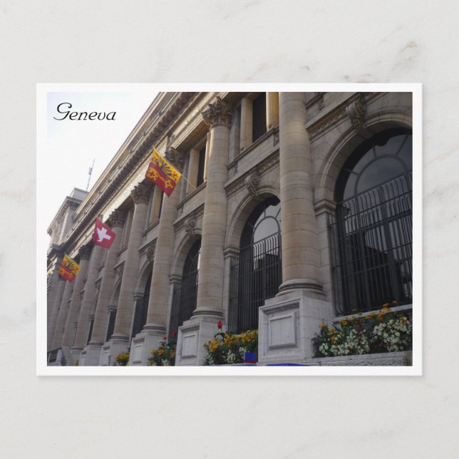 geneva hotel flags postcard (Front)