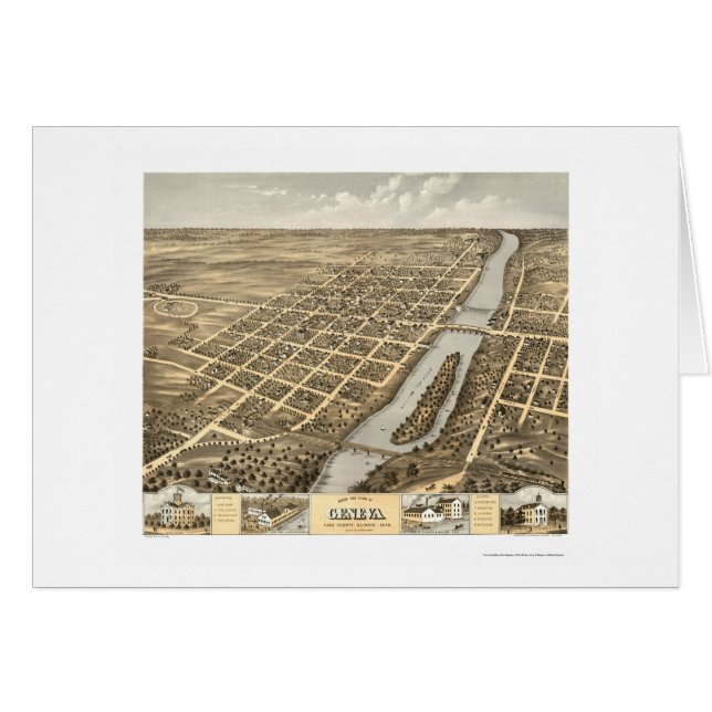 Geneva, IL Panoramic Map - 1869 (Front Horizontal)