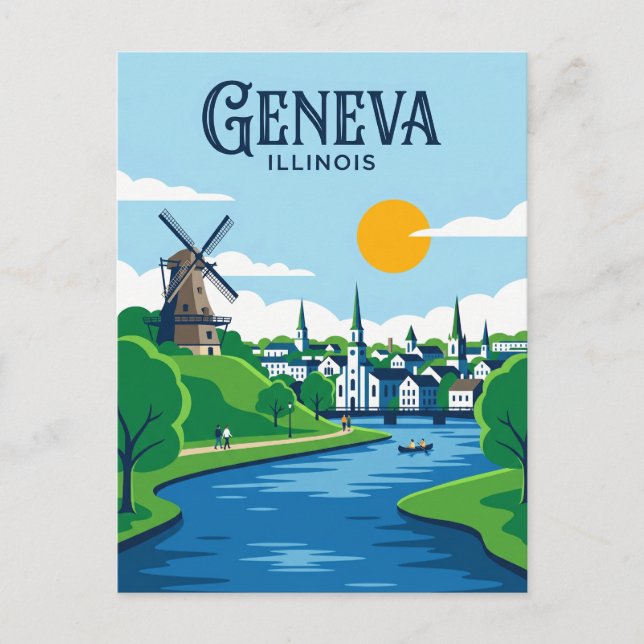 Geneva Illinois Postcard (Front)
