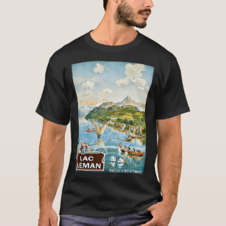 Geneva Lake Lac Leman sailing boats Switzerland T-Shirt