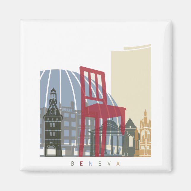 Geneva skyline poster magnet (Front)