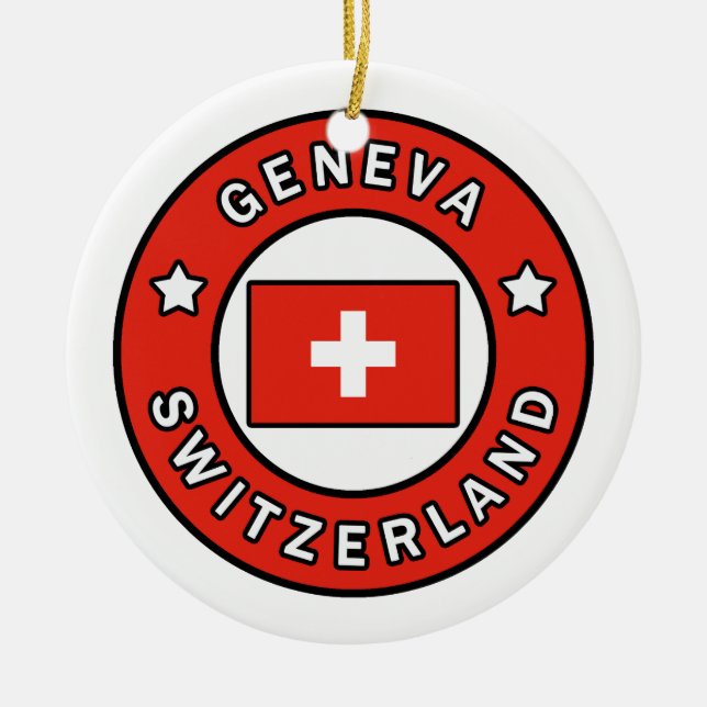 Geneva Switzerland Ceramic Ornament (Front)