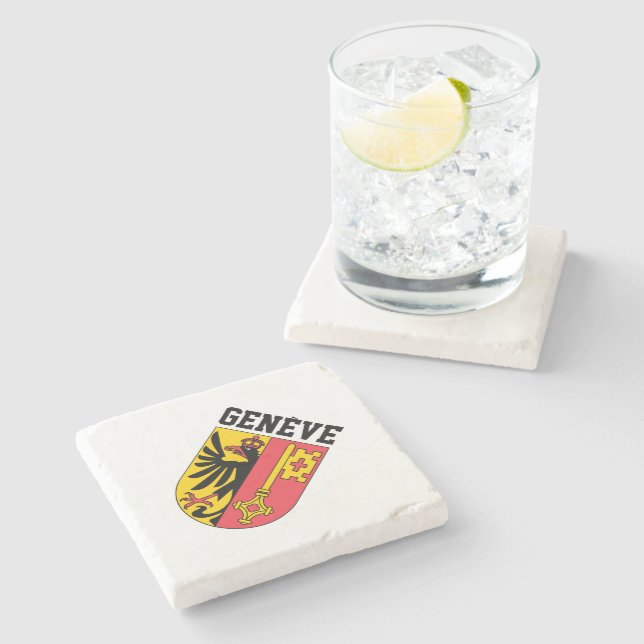Geneva, Switzerland - coat of arms Stone Coaster (Side)