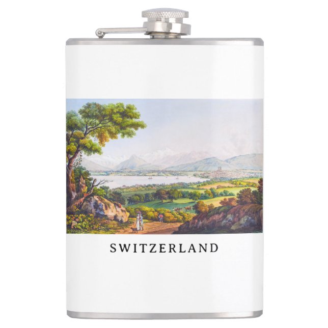 Geneva, Switzerland Hip Flask (Front)