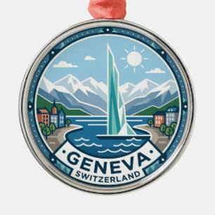 Geneva Switzerland Metal Ornament