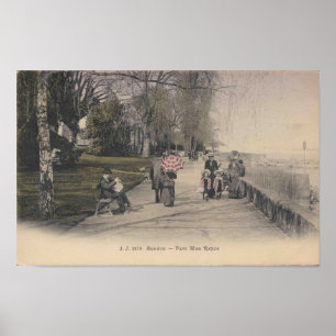 Geneva Switzerland, Parc Mon Repos, 1910s Vintage  Poster