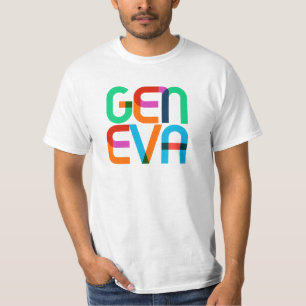 Geneva Switzerland Pop Art Letters T-Shirt
