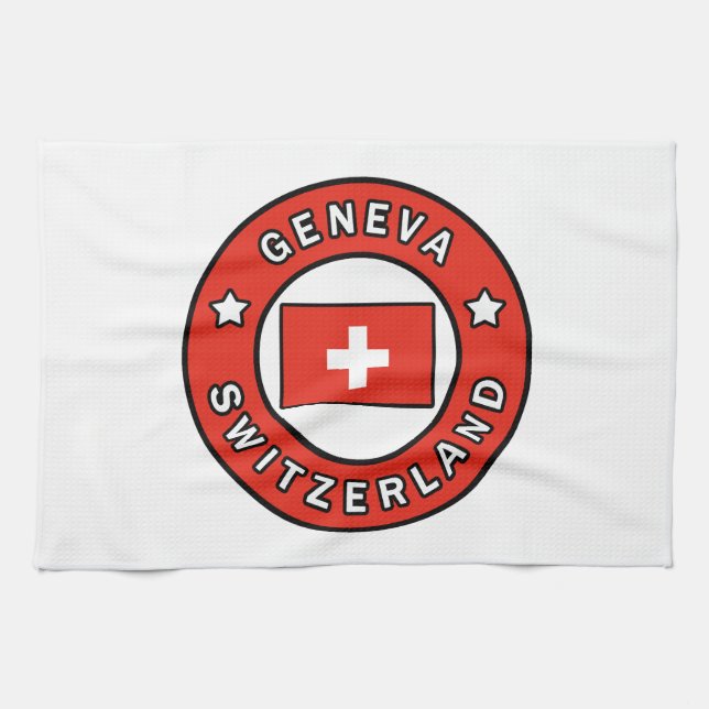 Geneva Switzerland Tea Towel (Horizontal)
