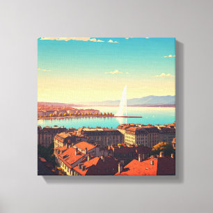 Geneva Switzerland Travel Canvas Print