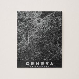 Geneva Switzerland Vintage Map Jigsaw Puzzle
