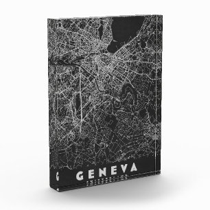 Geneva Switzerland Vintage Map Photo Block