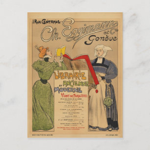 Geneva Switzerland Vintage Travel Poster Postcard