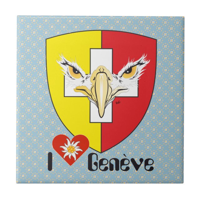 Geneva v Genève Schweiz Suisse Svizzera Fliese Tile (Front)